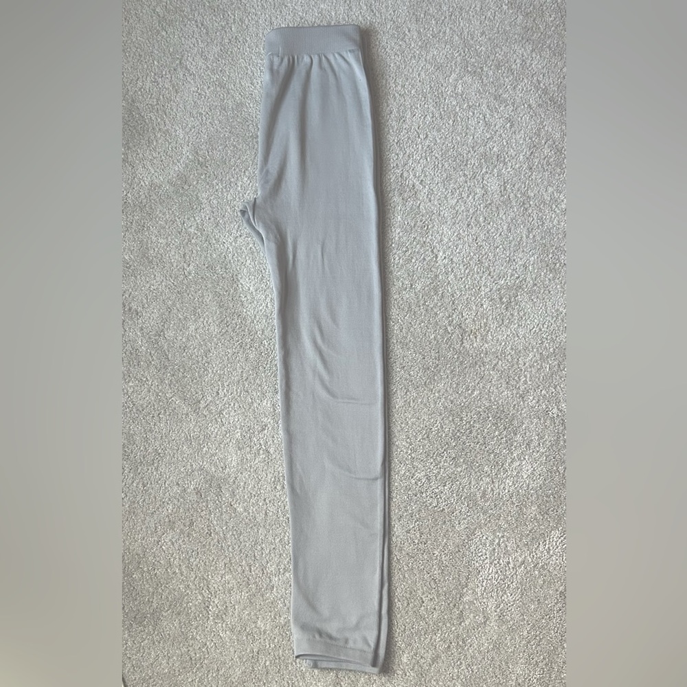 Fleeced Stretchy Light Gray Leggings
